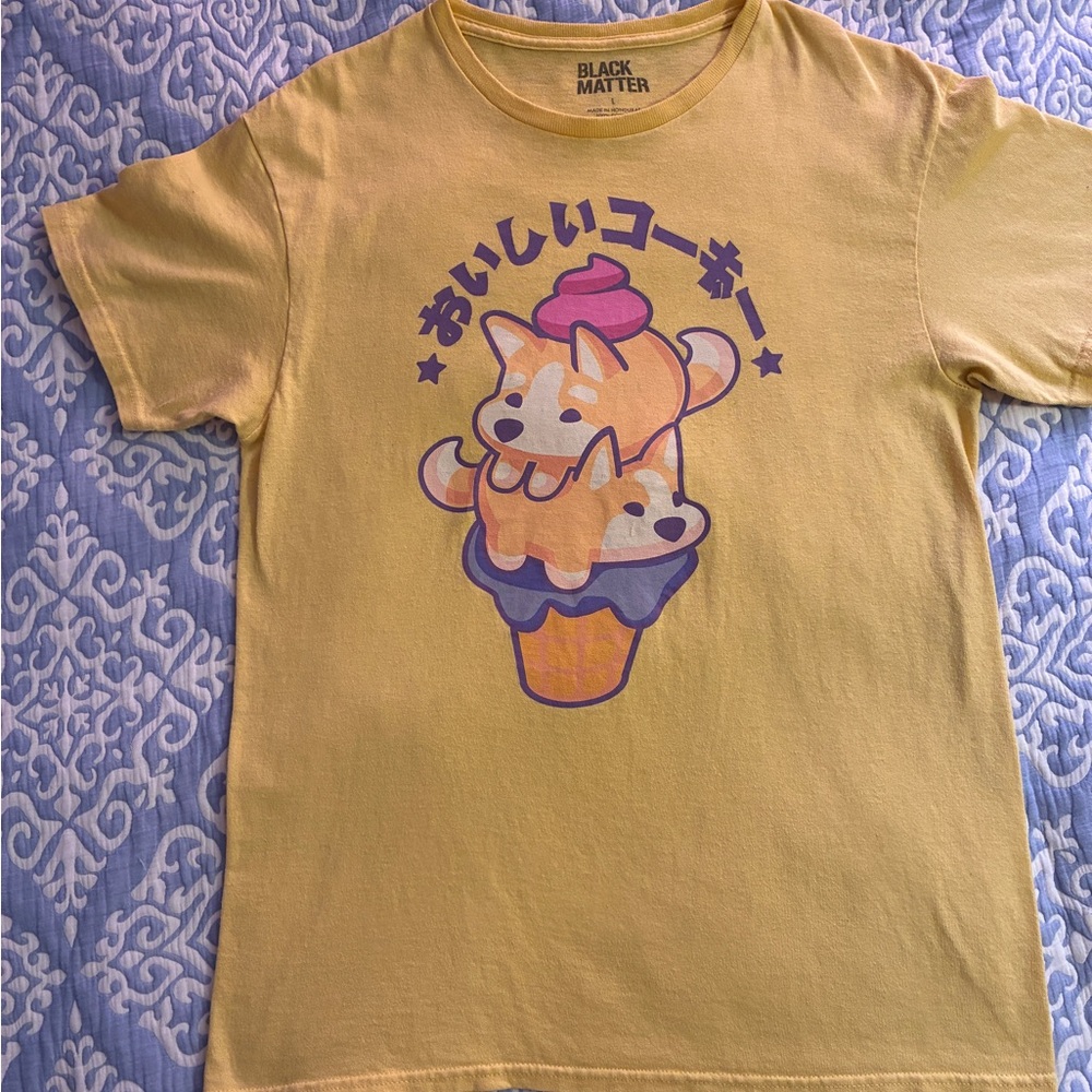 🌻3/$15🌻Corgi’s + Ice Cream Black Matter T-Shirt🌻3/$15 - Picture 5 of 5